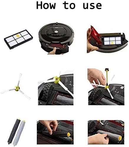 3 Set Roller Brush Replacement Part Compatible with Roomba 960 980 890 880 850 860 870 895 981 985,800 900 800 Series Robot Vacuum Cleaner