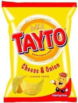 Tayto Irish Cheese & Onion Crisps - 12 Bags (2 x 6 x 25g bags)