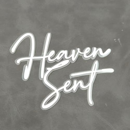 Acrylic Heaven Cake Topper, Welcome Baby Cake Decoration, Heaven Themed Baby Shower Cake Topper for Baptism Gender Reveal Party Decorations