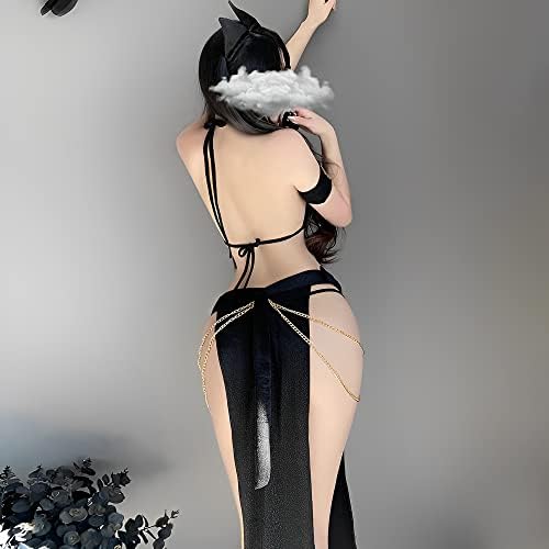 paloli Women Cosplay Costume Egyptian Cosplay Outfit With Adjustable Waist And Crossed Strap Top Babydoll Lingerie