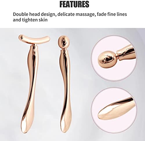 2PCS Metal Eye Cream Applicator Wand Stick, Massager Skin Care Tools, Face Roller Massager Tool,Eye Massage Wand Stick Girls Women Facial Massager for Reducing Puffiness Wrinkle