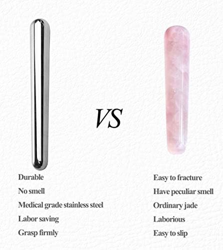 Stainless Steel Face Massage Therapy Stick-Guasha Massage Wand-Acupressure Massage Tools for Deep Tissue,Soft Tissue Myofascial Release Relief Pain (1)