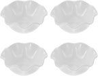 Zerodeko 4pcs Set Lotus Bowl Creative Salad Dishes Small Lotus Bowls White Ceramic Snack