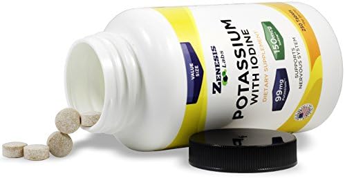 Potassium Gluconate 99mg + 150mcg Iodine from Kelp Bulk (250 Tablets/Bottle)