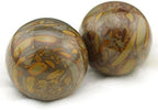 2" Feng Shui Nuwa Stone Baoding Balls Chinese Health Exercise Stress Balls with Gift Box W2350