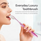 Nano-b Manual Toothbrush for Adults with Sensitive Gums, Silver Soft/Medium Bristles, Travel Case, Pink