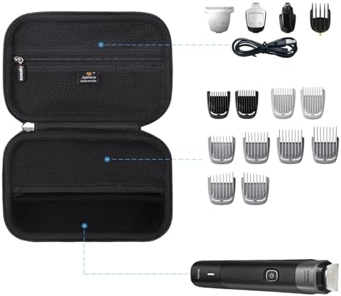 Aproca Hard Case Compatible with Philips NorelcoSeries 3000 5000 MG3740/40 MG3750/50 MG5970/49 Men's Electric Trimmer Shaver, Storage Portable Bag for Accessories (Case Only)