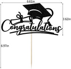 Congratulations 2026 Graduation Cake Topper,Congrats Grad Cake Decor - 2026 High School; College;Senior Graduation Party Decorations Supplies (black)