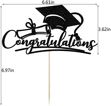 Congratulations 2026 Graduation Cake Topper,Congrats Grad Cake Decor - 2026 High School; College;Senior Graduation Party Decorations Supplies (black)