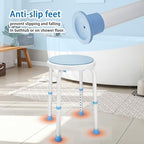 Foldable Adjustable Swivel Bath Seat Bathroom Bathtub Shower Chair Stool for Elderly and Disabled, Seniors Tub Transfer Bench for Inside Shower (Blue, Rotating Model)