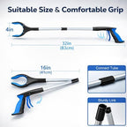 Grabber Reacher Tool - 32” Extra Long Foldable Gripper and Reaching Tool - Heavy Duty Pick Up Stick Grabbers for Seniors, Trash, Surgery Recovery Must Haves Gifts (Blue)
