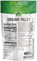 NOW Foods, Organic Millet, Gluten-Free, Whole Grain, Hulled, USA-Grown, 16-Ounce (Packaging May Vary)