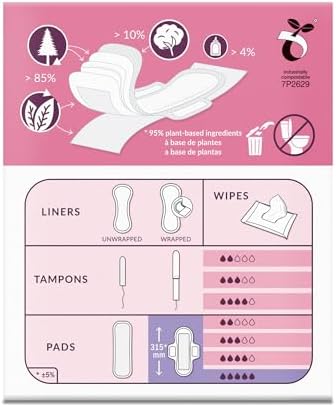 Natracare Ultra Extra Pads with Wings, Long, Individually Wrapped, Made with Certified Organic Cotton, Ecologically Certified Cellulose Pulp and Plant Starch (1 Pack, 8 Pads Total)