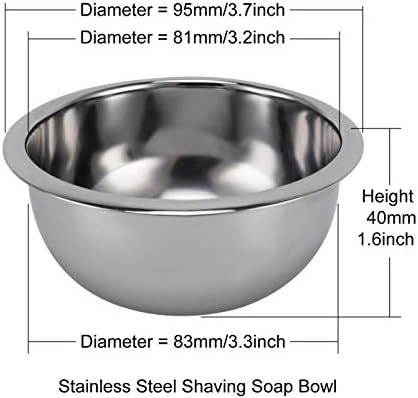 SANWA Deluxe Heavyweight Shaving Brush Razor Stand with Unbreakable Stainless Steel Shaving Bowl Set,Compatible with Gillette Fusion and Double Edge Safety Razor,Cartridge Razor