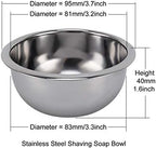 SANWA Deluxe Heavyweight Shaving Brush Razor Stand with Unbreakable Stainless Steel Shaving Bowl Set,Compatible with Gillette Fusion and Double Edge Safety Razor,Cartridge Razor