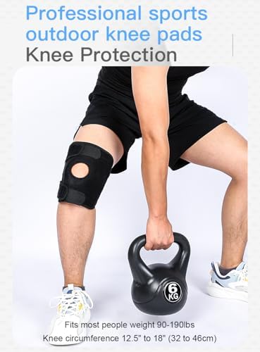Knee Brace for Women Men with Side Stabilizers, Knee Braces for Knee Pain ACL MCL Arthritis Joint Pain Relief, Adjustable Compression Sleeve Patellar Tendon Support Strap, Pack of 1 (Gray)