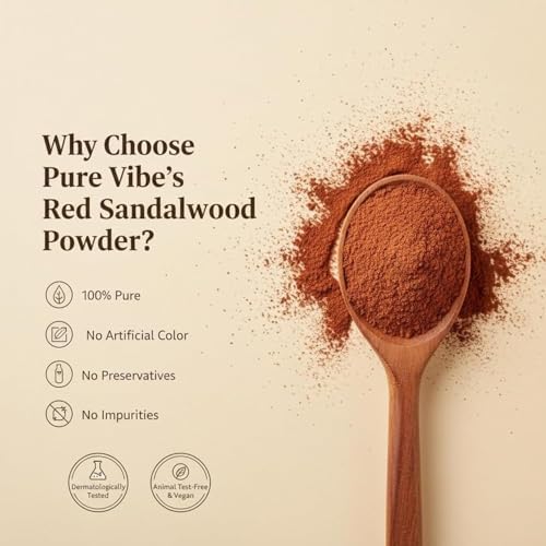 Red Sandalwood Powder | Pure Raktha Chandan for Face Pack, Tan Removal & Glowing Skin | Natural Laal Chandan for Pooja, Ubtan & Ayurveda Rituals(100gm)