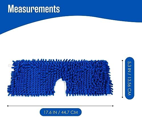 Houseables Dust Mop Replacement Head, Floor Mop Pads, Reusable Microfiber Flip Pads, Refill, Dust Head Replacement, Covers Washable, Refills, Flat, Dry, Wet, Rectangular, Double Sided, 18 Inch, 3 PK