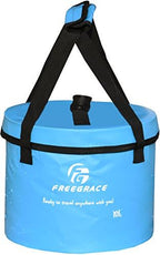 Freegrace Collapsible Bucket with Mesh Tool Pocket - 10L, 16L & 23L Portable Folding Water Container - Heavy Duty 500D Tarpaulin, BPA-Free Wash Basin for Camping, Fishing, RV, and Car Washing