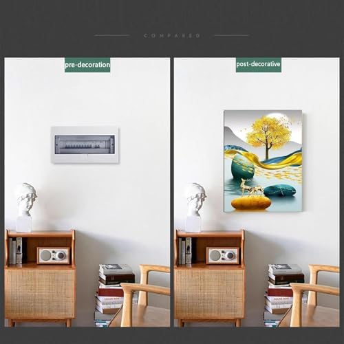 KAJIAO Decorative Wall Art for Distribution Box, Hidden Panel Painting, Stylish Concealment for Living Room, Corridor, or Entryway(F,30x40cm)