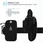 Sports Armband, Running Gym Universal Smartphone Arm Bag with Earphone Hole Multifunctional Pockets foriPhone 15, 14, 13, 12, 11 Pro Max, Xs, Xr, X, 8 Plus, SE, Galaxy S22 Ultra and More