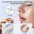 10 Pcs 2-in-1 Nasal Cutter, Upgrade Double Sided Nose Knife, 360 Nostril Hair Remover Tool, Trimmer for Men, Women, Soft Cleaning Brush
