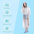 HLKZONE Raincoat, 2 Pack Rain Ponchos for Adults Travel Rain Jacket Packable Rain Coats for Women with Drawstring Hood