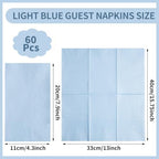 NatNarr 60 Pcs Light Blue Napkins, Disposable Blue Dinner Napkins Decorative Paper Hand Towels for Bathroom Paper Napkin for Wedding, Baby Shower, Bathroom, Kitchen