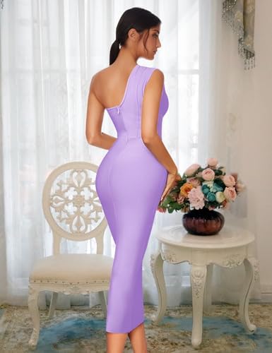 Womens One Shoulder Bodycon Bandage Dress Maxi Long Party Dresses Wedding Guest Dress