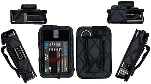 Premium Diamond Check Pattern Holster (with Belt Clip/Metal Loop/Lanyard) for Tandem Diabetes Care Insulin Pump T:Slim X2 (All Models) (Black)