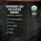 Frontier Co-op Organic Peppermint Leaf, Cut and Sifted - Sustainably Grown - Kosher | 16 Ounce (Pack of 1)