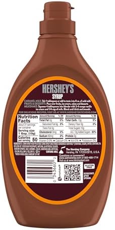 HERSHEY'S Caramel Flavored Syrup Bottle, 22 oz