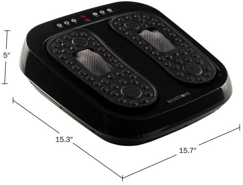 Foot Massager – Vibrating Platform with Rotating Acupressure for Feet and Legs with Remote Control Included by Bluestone (Black)