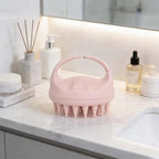 Scalp Massager Shampoo Brush, Scalp Scrubber with Soft Silicone Bristles, Scalp Exfoliator for Dandruff Removal, Scalp Massager for Hair Growth, Wet Dry Hair Brush for Scalp Care, Pink