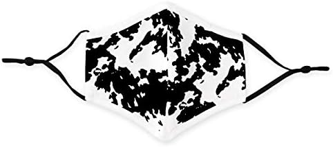 WEDDINGSTAR 3-Ply Adult Washable Cloth Face Mask Reusable and Adjustable with Filter Pocket - Cow Print