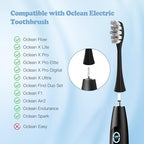 6 Pack Replacement Brush Heads Compatible With Oclean Electric Toothbrush for Spark, Flow, X Pro, X Elite, X Digital, X Lite, X10, X Ultra, Air2, F1 (Black)