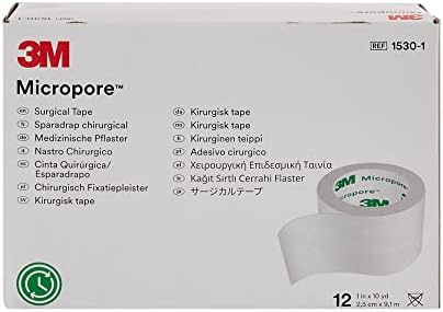 3M Micropore Paper Tape - White, 1" x 10yds (Box of 12)