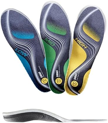 SIDAS Unisex 3Feet Activ' High-Arched Feet Multisports All-Year Insoles | Enhanced Heel Cushioning, Small (36-38)