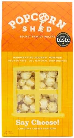 Popcorn Shed Say Cheddar Cheese Flavoured Gourmet Popcorn Gift, Yellow, 165 g, Pack of 3