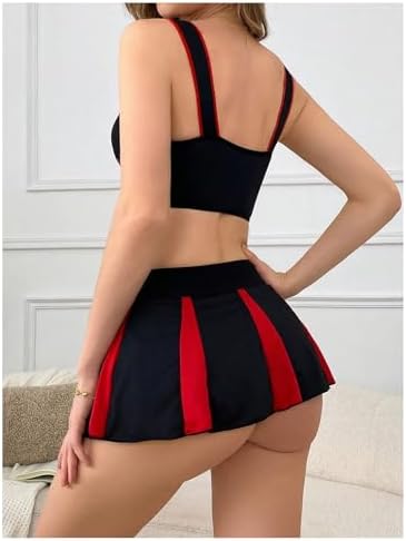 SHENHE Women's 2 Piece Cheerleader Costume 2 Piece Cosplay Lingerie Micro Skirt Roleplay Set