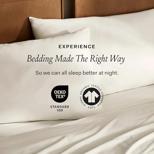 BOLL & BRANCH Percale Hemmed Sheet Set - Cooling Breathable Bed Sheets for Hot Sleepers - Twin XL, White - Luxury 100% Organic Cotton - 1 Flat, 1 Fitted, 2 Pillowcases