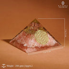 Chakra Healing Crystal Pyramid, Unique Birthday Gifts for Womens, Mom, Love One, Rose Quartz Orgonite Orgone Pyramid for Meditation, Balance, Positive Energy, Success, Office Desk, Book Shelf Decor