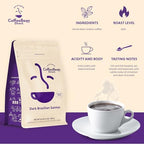 Coffee Bean Direct Dark Brazilian Santos, Whole Bean Coffee, Arabica Coffee, Dark Roast, 1 Pound Bag (Pack of 1)