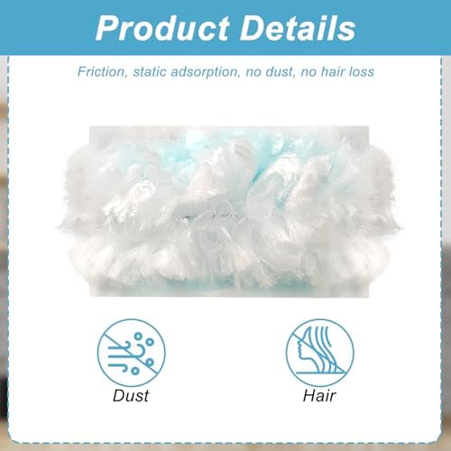 60 Pack Disposable Duster Refills Electrostatic Fluffy for Cleaning, Duster Removal Brush Disposable Replacement Head, Multi Surface Refills for Dusting Electronics Blinds Ceiling Fans Furniture