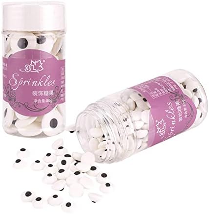 2 Bottles Candy Eyeballs Eyes Cake Cupcake Toppers Cookie Decorations,Two Size Mixed,Sweet Personalities Edible Candy For HALLOWEEN Cake Cupcakes Decoration