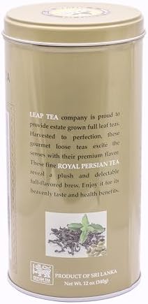 Premium Ceylon Black Tea – Loose Leaf – 12 oz – Pure Sri Lankan Tea, Rich Aroma & Full-Bodied Flavor – High Antioxidants – Ideal for Breakfast & All-Day Brewing, LEAP TEA - Royal Persian Cardamom Tea,