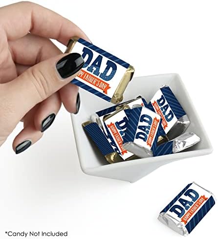 Big Dot of Happiness Happy Father's Day - Mini Candy Bar Wrapper Stickers - We Love Dad Party Small Favors - 40 Count