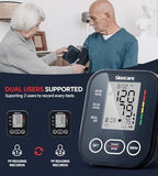 Sinocare Blood Pressure Monitor, Upper Arm BP Machine for Home, Adjustable Cuff 8.6"-16.5", One-Button Operation, Dual User Mode, Posture Detection & Irregular Heartbeat Alert, Black