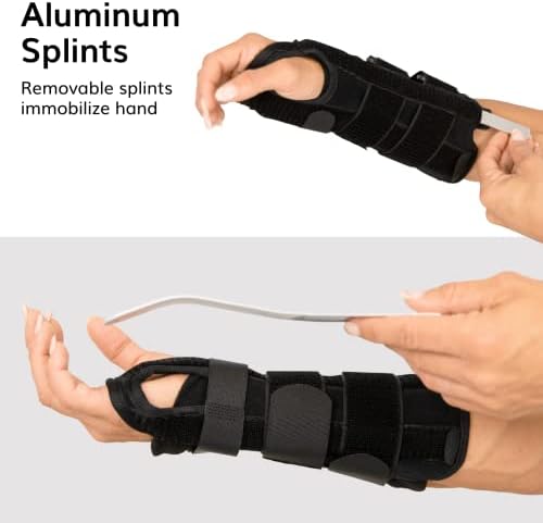 BraceAbility Volar Wrist Splint - Right or Left Hand Compression Support Brace for Carpal Tunnel Syndrome Relief, Fracture Pain, Sprained Injury, Typing, Sleeping, Arthritis, and Tendonitis Wrap