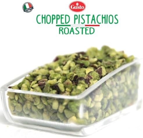 Pistachios Roasted Chopped, 2.2 lb (1 kg), Dry Roasted Unsalted Pistachio Crumbles, Chopped Pistachios nuts for ice cream sundaes, Gusto Etna, Non GMO, Product of Italy